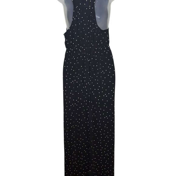 Ingrid & Isabel Black Polka Dot Maternity Racerback Maxi Dress Small - Picture 2 of 7